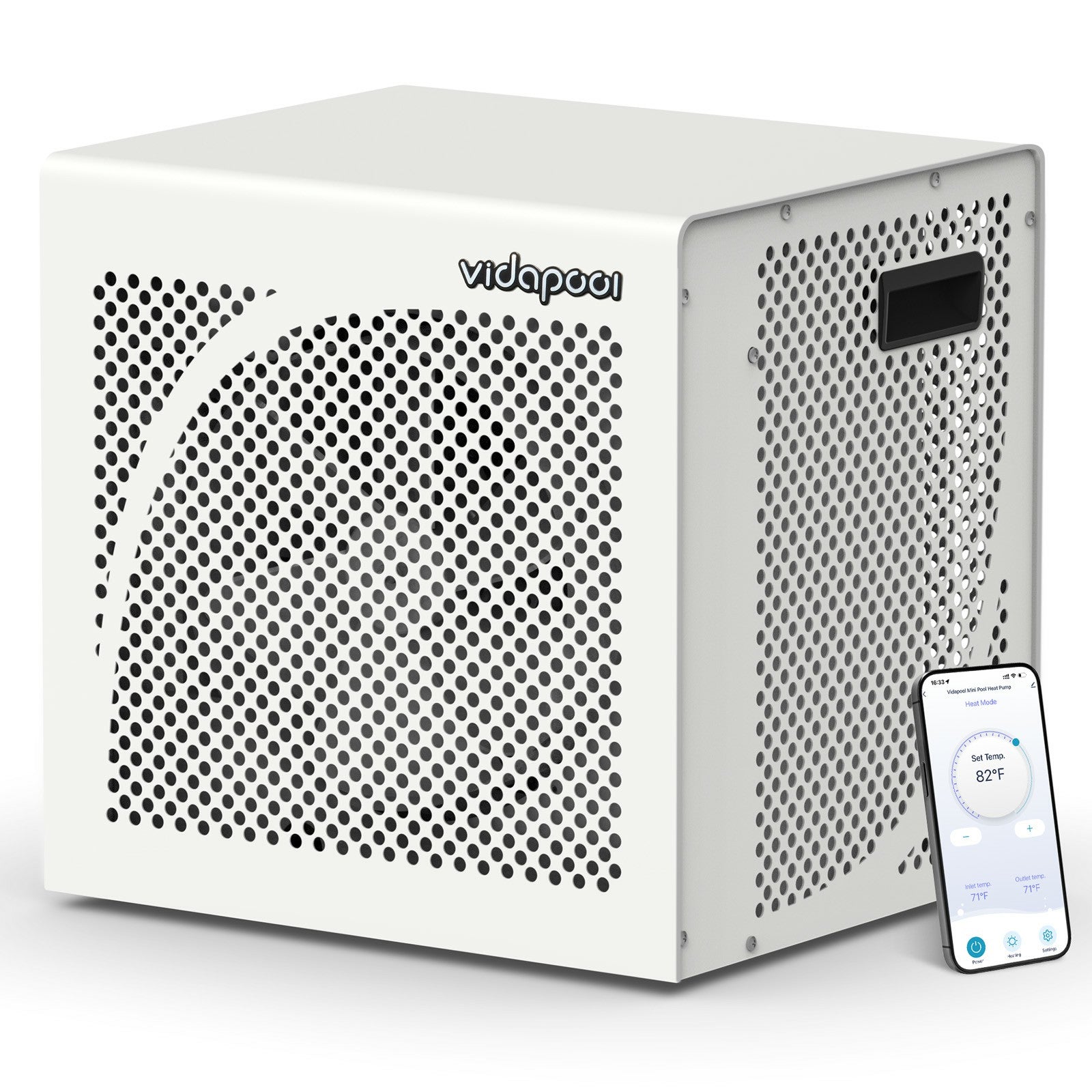VTX018 18,000 BTU Swimming Pool Heater 7.5 COP Electric Pool Heat Pump for Above Ground and Inground Pools Heating and Cooling Smart WiFi Control Pools Up to,6500 Gallons