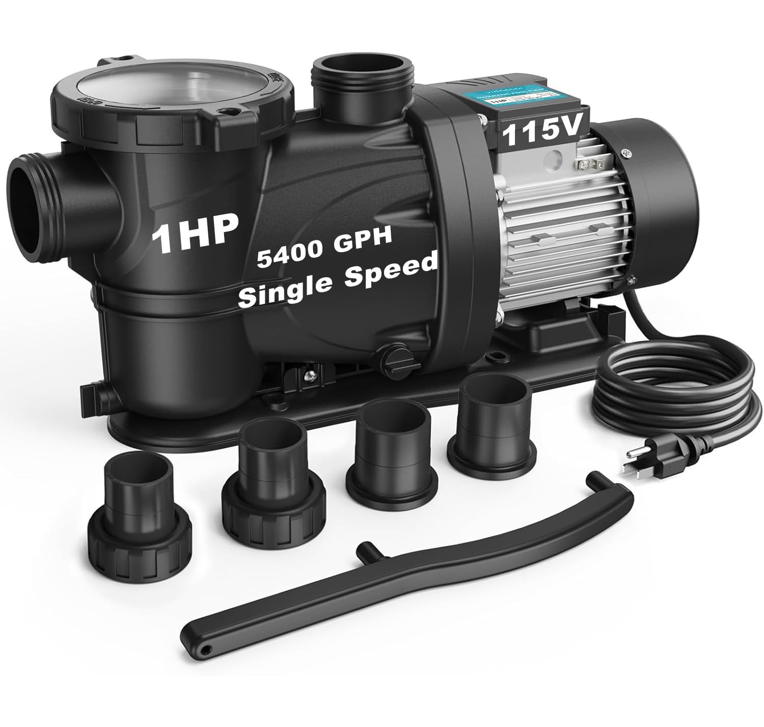 SPR100-LV In/Above Ground Pool Pump, Self Primming High Flow (Single Speed, 1HP, 5400 GPH, 115V)