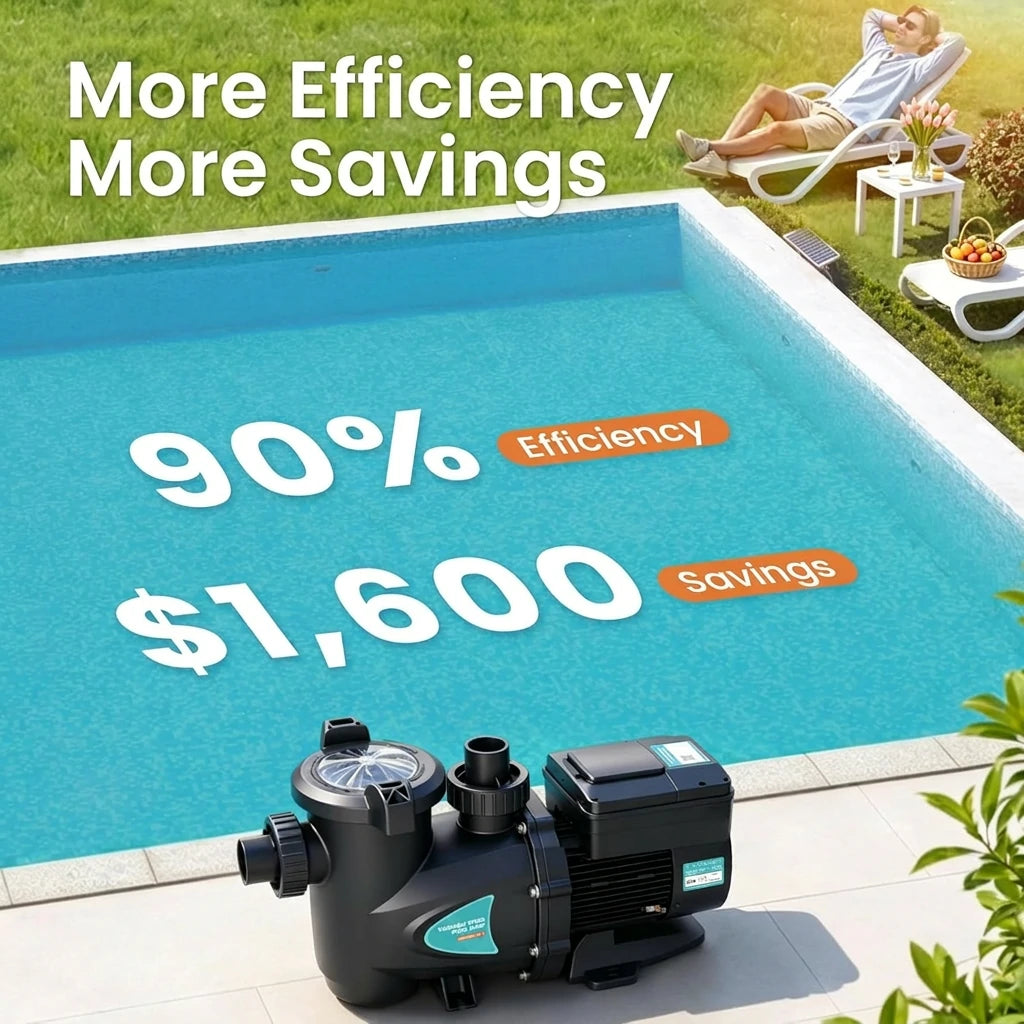 SPPM150-LV Variable Speed Pool Pump, In/Above Pool Pump with Filter Basket, 1.5 HP, 115V, 7920GPH
