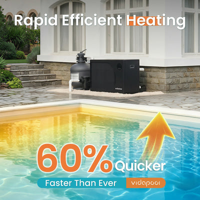 VTX055 55,000 BTU Swimming Pool Heater 12 COP Electric Pool Heat Pump for Above Ground and Inground Pools Heating and Cooling Smart WiFi Control Pools Up to,16000 Gallons