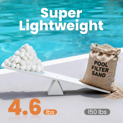 SPSGB046W 4.6 lbs White Pool Filter Balls for Sand Filters Replaces 100 lbs Pool Filter Sand
