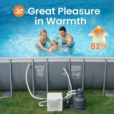 VTX012 12,000 BTU Swimming Pool Heater 7.5 COP Electric Pool Heat Pump for Above Ground and Inground Pools Heating and Cooling Smart WiFi Control Pools Up to,3000 Gallons