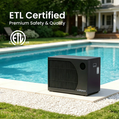 VTX055 55,000 BTU Swimming Pool Heater 12 COP Electric Pool Heat Pump for Above Ground and Inground Pools Heating and Cooling Smart WiFi Control Pools Up to,16000 Gallons
