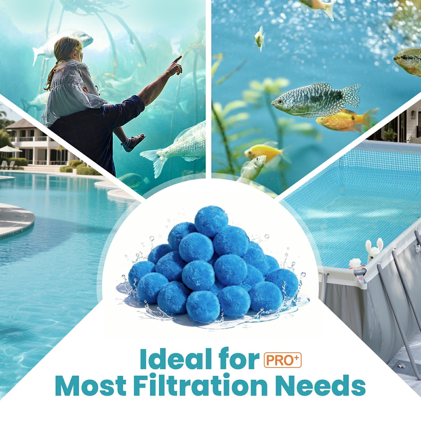 SPSGB046B 4.6 lbs Blue Pool Filter Balls for Sand Filters Replaces 100 lbs Pool Filter Sand
