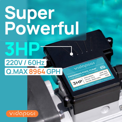 SPR300-HV In/Above Ground Pool Pump, Self Primming High Flow (Single Speed, 3HP, 8964 GPH, 220V)