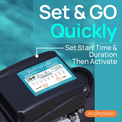 SPT150-HV In/Above Ground Pool Pump, Self Primming High Flow (with Timer, 1.5HP, 7350 GPH, 220V)