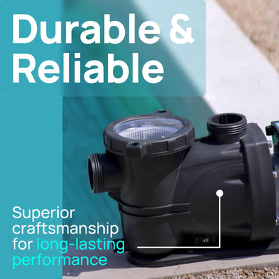 SPR100-LV In/Above Ground Pool Pump, Self Primming High Flow (Single Speed, 1HP, 5400 GPH, 115V)
