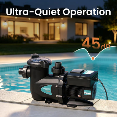 SPPM150-LV Variable Speed Pool Pump, In/Above Pool Pump with Filter Basket, 1.5 HP, 115V, 7920GPH