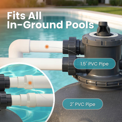 VIDAPOOL Sand Filter System with 6-Way Valve, Top-Mount Valve Pool Sand Filter (Pool Pump Not Included) , 19in Pool Filter Fits all Above Ground Pools & Inground Pools Up to 29000 Gallons