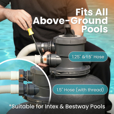 VIDAPOOL Sand Filter System with 6-Way Valve, Top-Mount Valve Pool Sand Filter (Pool Pump Not Included) , 19in Pool Filter Fits all Above Ground Pools & Inground Pools Up to 29000 Gallons